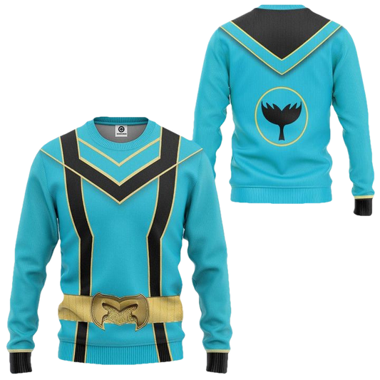 Blue Power Rangers Mystic Force Costume Ugly Christmas Sweater ? Usalast