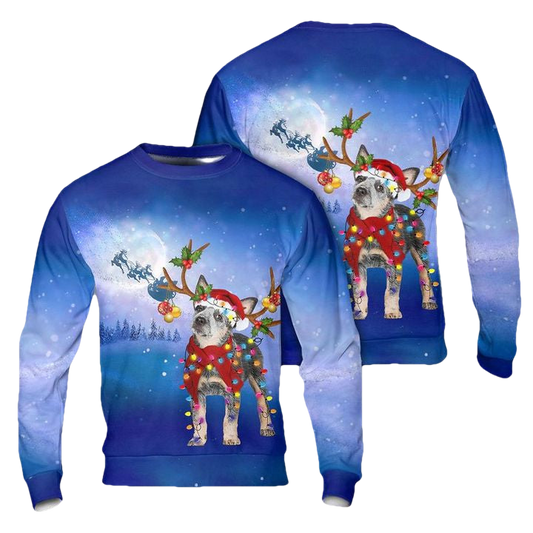 Blue Heeler Christmas AOP Sweater ? Usalast