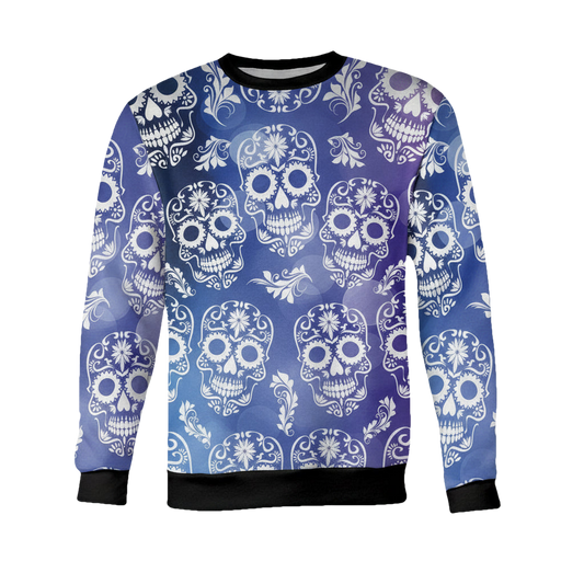 Blue And Purple Sugar Skull Sweater ? Usalast
