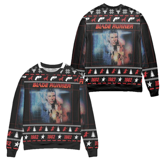 Blade Runner 1982 Pine Tree Pattern Ugly Christmas Sweater ? Black ? Usalast