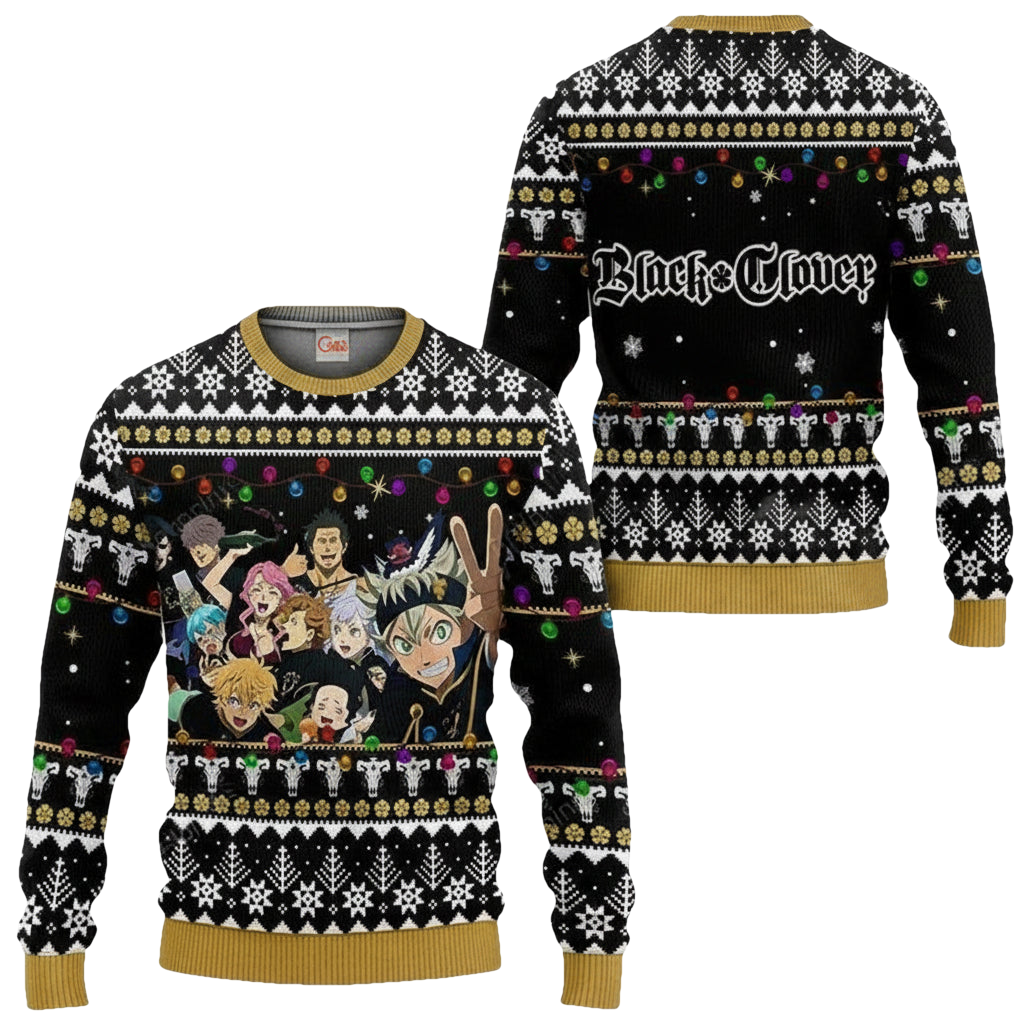 Black Bull Ugly Christmas Sweater And Hoodie Black Clover Anime Xmas Gift ? Usalast