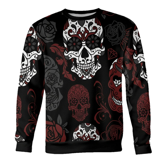 Black And Red Sugar Skull Sweater ? Usalast