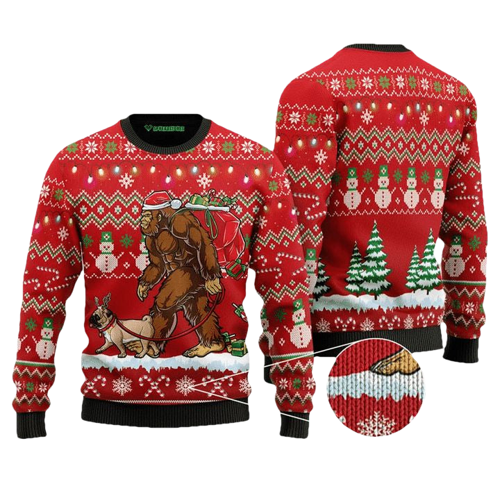 Bigfoot With Pug Ugly Christmas Sweater 2022 ? Usalast