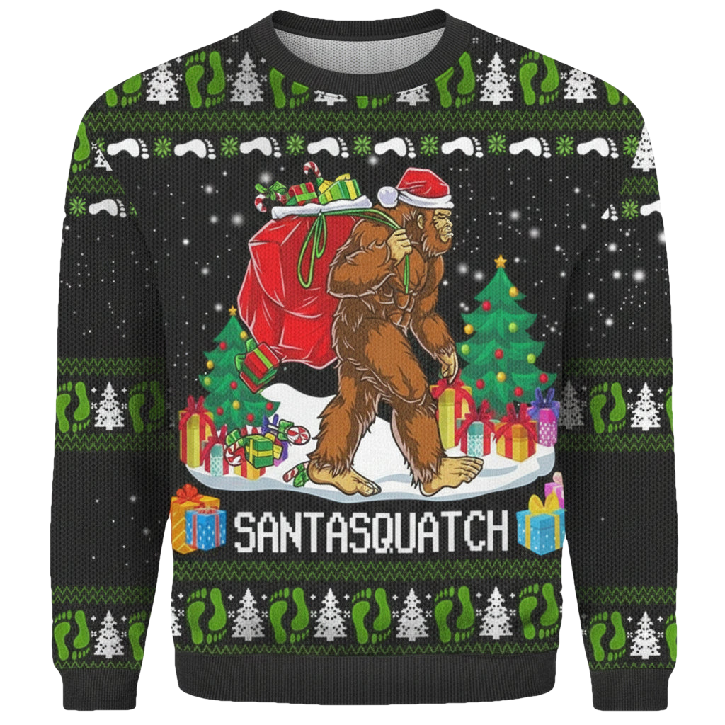 Bigfoot Santasquatch 3D Ugly Christmas Sweater ? Usalast