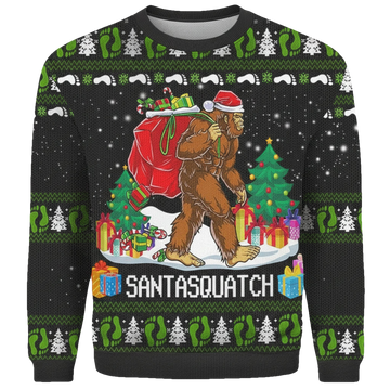 Bigfoot Santasquatch 3D Ugly Christmas Sweater ? Usalast