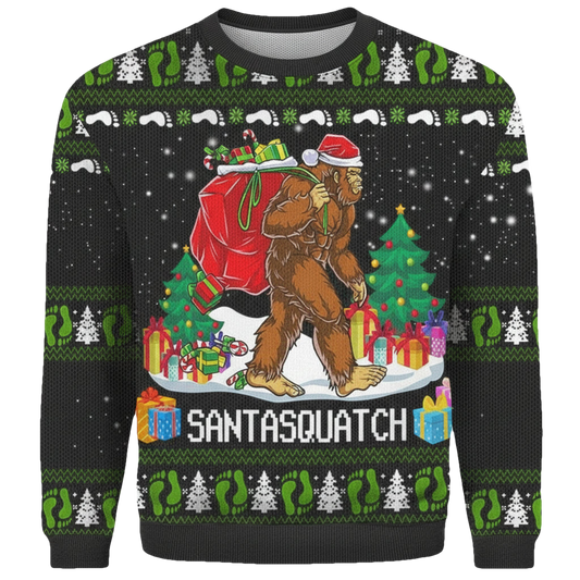 Bigfoot Santasquatch 3D Ugly Christmas Sweater ? Usalast