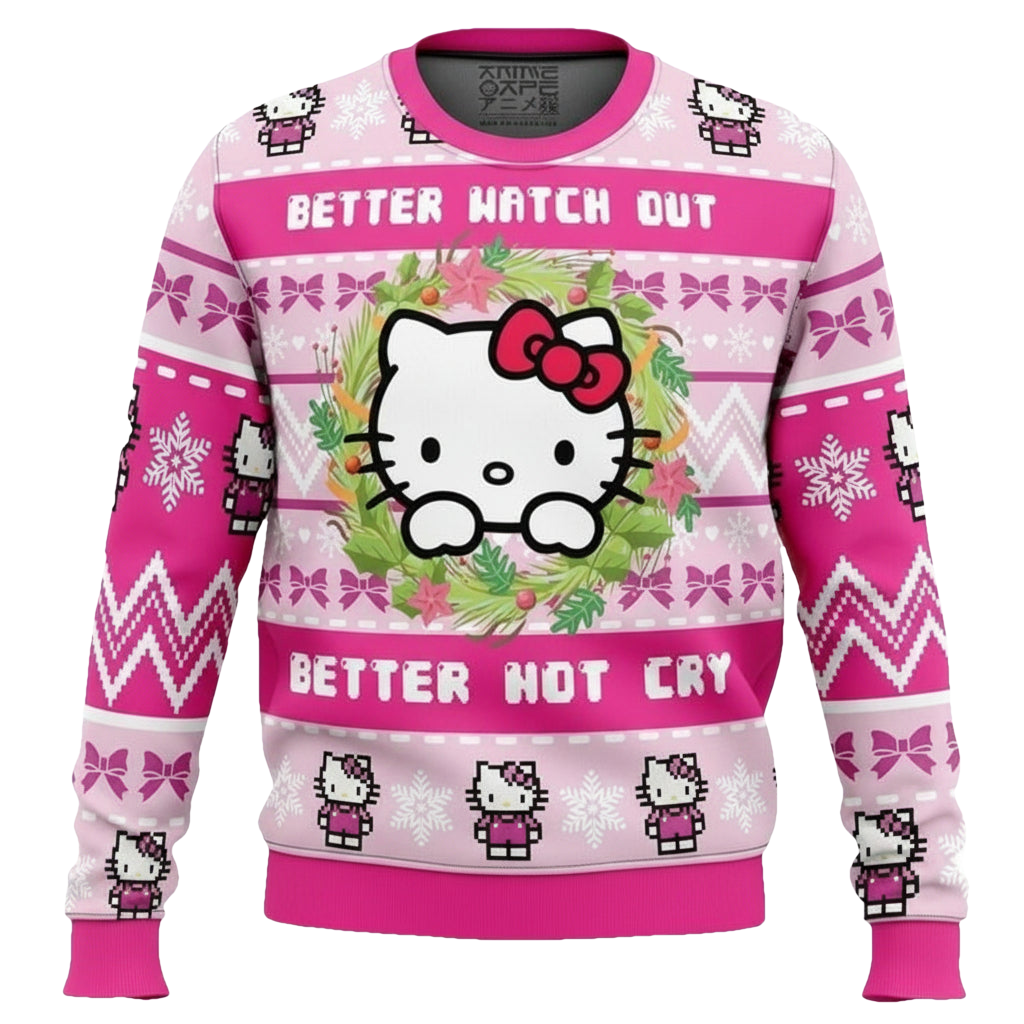 Better Watch Out Disney Hello Kitty 3d Ugly Christmas Sweater ? Usalast