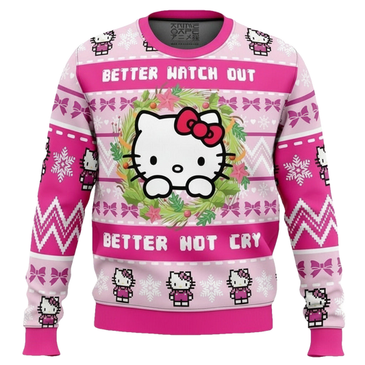 Better Watch Out Disney Hello Kitty 3d Ugly Christmas Sweater ? Usalast