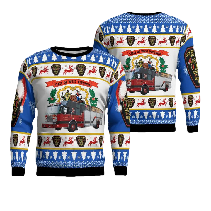Benwood Marshall County West Virginia Benwood Fire Department Christmas Sweater 3D ? Usalast