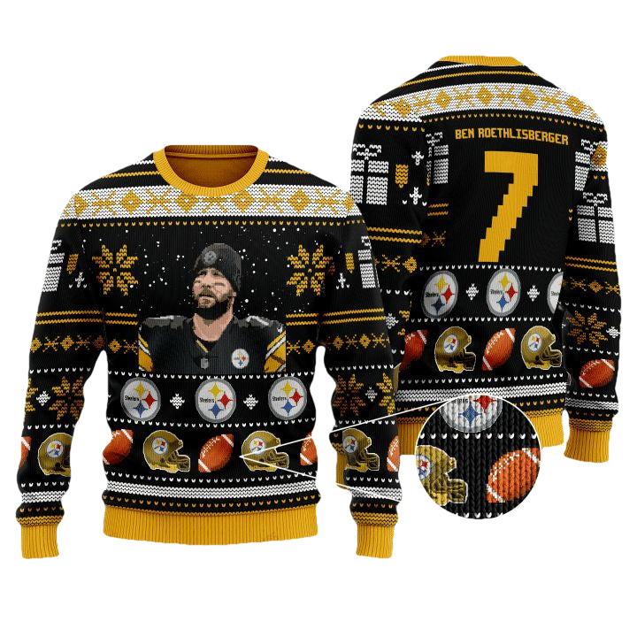 Ben Roethlisberger 7 Pittsburgh Steelers Nfl Christmas Sweater ? Usalast
