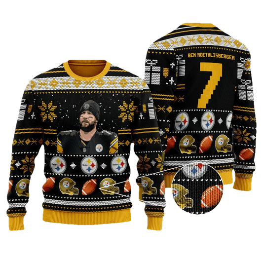 Ben Roethlisberger 7 Pittsburgh Steelers Nfl Christmas Sweater ? Usalast