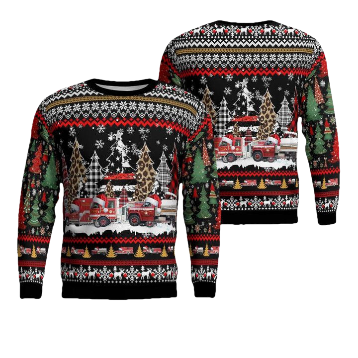Beech Mountain North Carolina Beech Mountain Volunteer Fire Department Christmas Sweater 3D ? Usalast