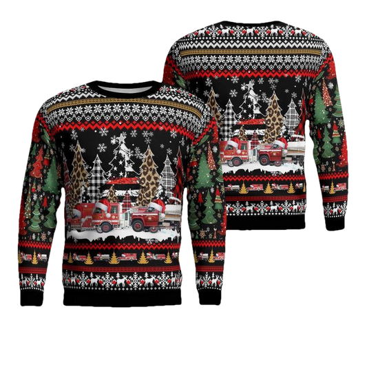 Beech Mountain North Carolina Beech Mountain Volunteer Fire Department Christmas Sweater 3D ? Usalast