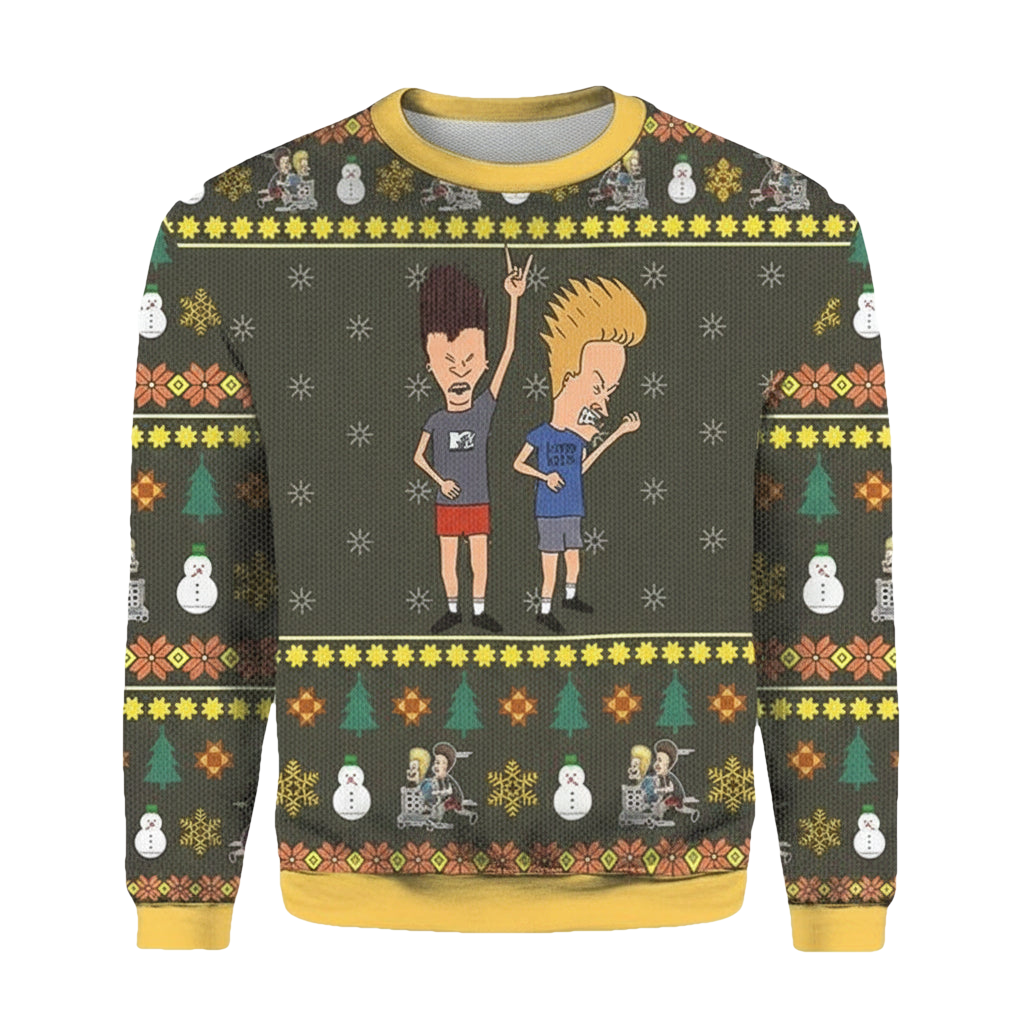 Beavis Butthead Xmas Rock 3d Ugly Christmas Sweater ? Usalast