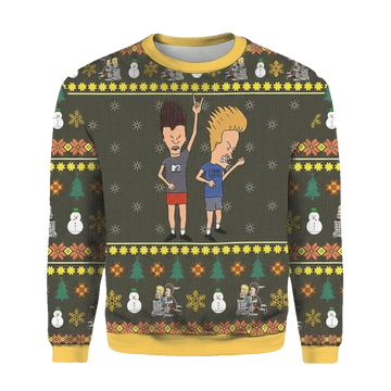 Beavis Butthead Xmas Rock 3d Ugly Christmas Sweater ? Usalast
