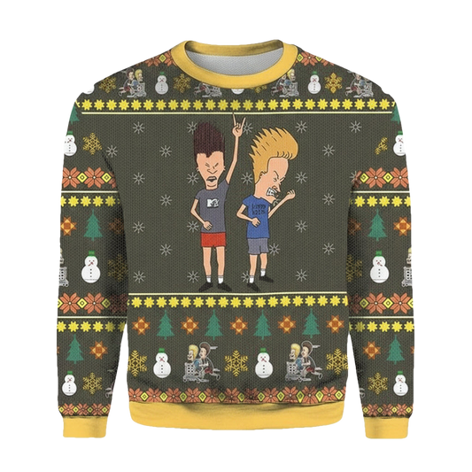 Beavis Butthead Xmas Rock 3d Ugly Christmas Sweater ? Usalast