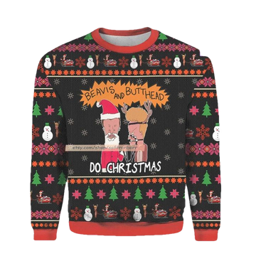 Beavis Butthead Do Xmas Merry 3d Ugly Christmas Sweater ? Usalast