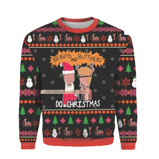 Beavis Butthead Do Xmas Merry 3d Ugly Christmas Sweater ? Usalast