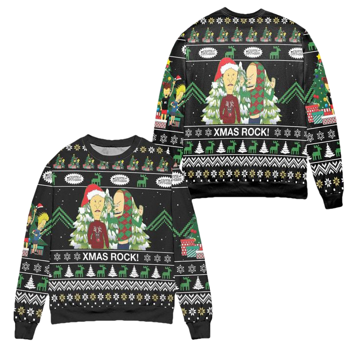Beavis and Butt-Head Xmas Rock Ugly Christmas Sweater ? Usalast