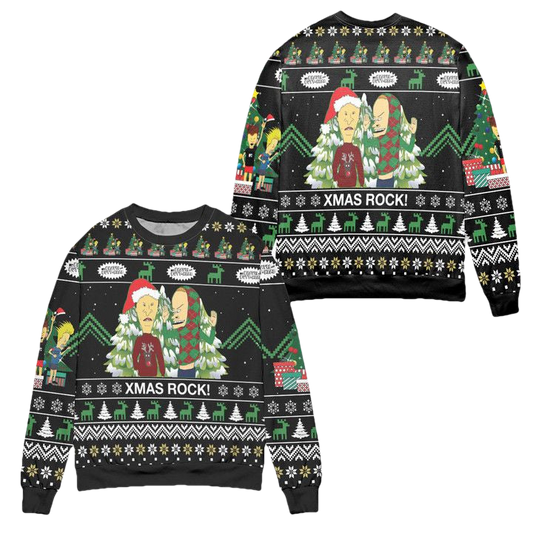 Beavis and Butt-Head Xmas Rock Ugly Christmas Sweater ? Usalast