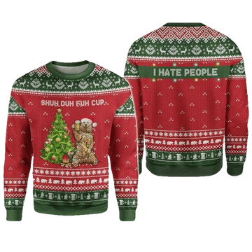 Bear With Beer I Hate People Ugly Christmas Sweater 2022 ? Usalast