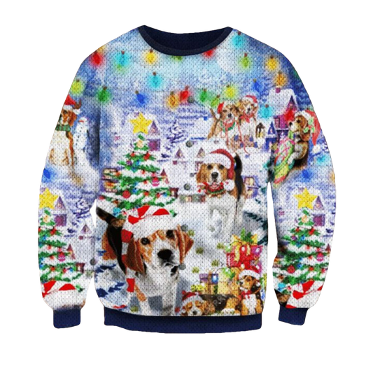 Beagle Snow Tree Christmas Sweater Cute Dog Ugly Christmas Sweater Xmas Gift For Him Her ? Usalast