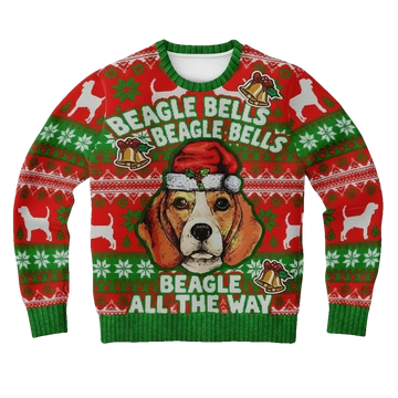 Beagle Bells Tacky Beagle Lover Secret Santa Dog Dad 3d Ugly Christmas Sweater ? Usalast