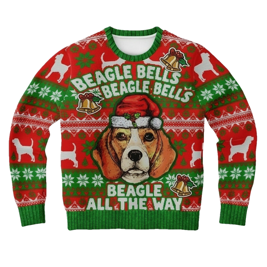 Beagle Bells Tacky Beagle Lover Secret Santa Dog Dad 3d Ugly Christmas Sweater ? Usalast