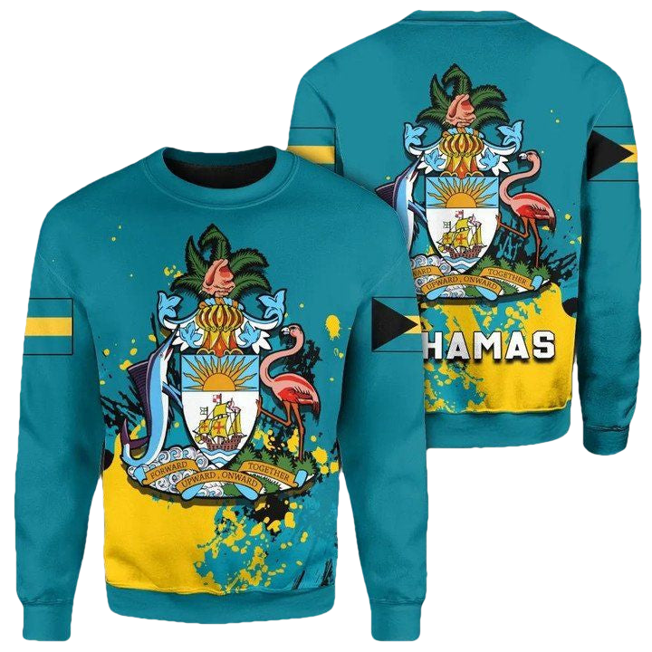 Bahamas Coat Of Arms Sweater Spaint Style J8W ? Usalast