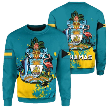 Bahamas Coat Of Arms Sweater Spaint Style J8W ? Usalast