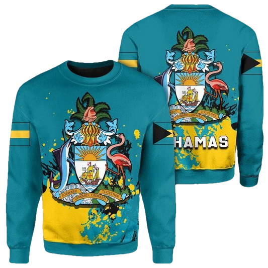 Bahamas Coat Of Arms Sweater Spaint Style J8W ? Usalast