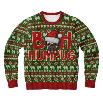 Bah Humpug Pug Tacky Dog Pug Lover Party 3d Ugly Christmas Sweater ? Usalast