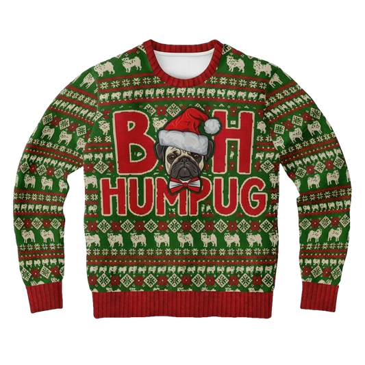 Bah Humpug Pug Tacky Dog Pug Lover Party 3d Ugly Christmas Sweater ? Usalast