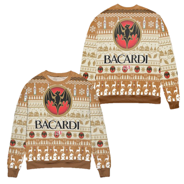 Bacardi 151 Reindeer Pattern Ugly Christmas Sweater ? Usalast