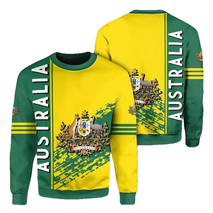 Australia Coat Of Arms Sweater Quarter Style J7 ? Usalast
