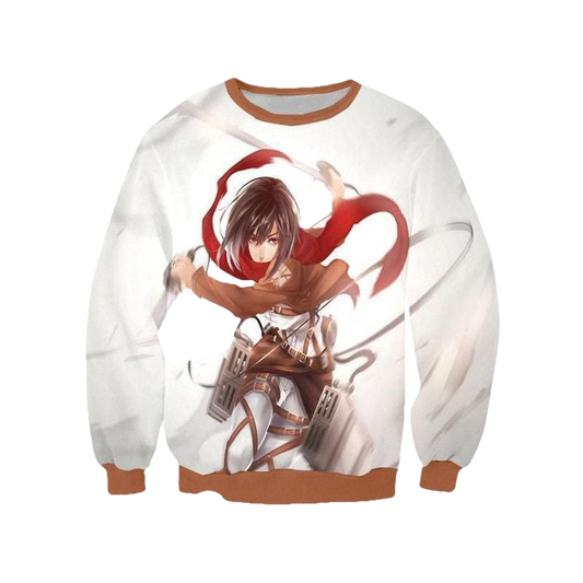 Attack On Titan Sweater ? Mikasa Ackerman In Her Omni 3D Printed Sweater ? Usalast