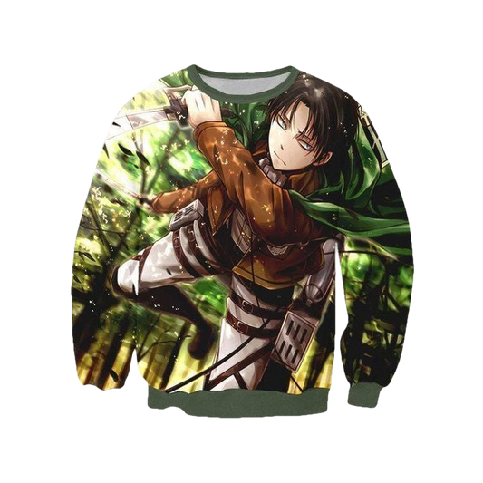 Attack On Titan Sweater ? Levi Soaring Through The Forest 3D Printed Sweater ? Usalast