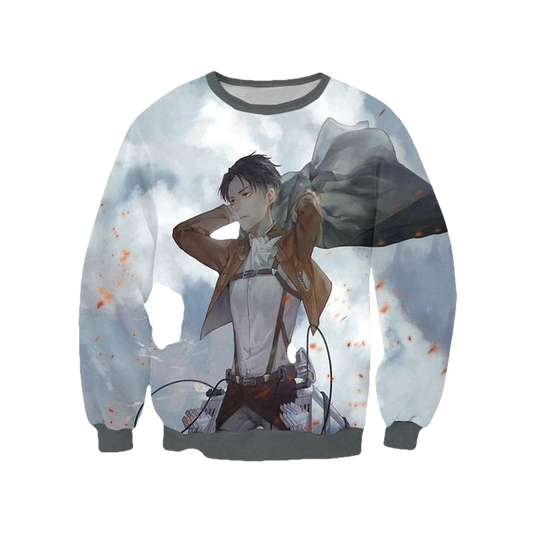 Attack On Titan Sweater ? Levi In Scout Regiment Uniform 3D Printed Sweater ? Usalast