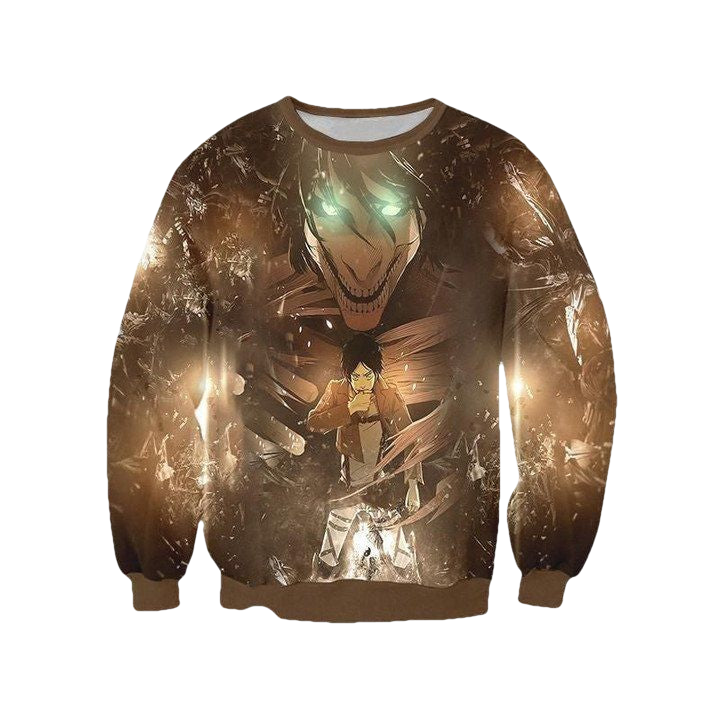 Attack On Titan Sweater ? Eren Yeager Transforming Into Full Titan 3D Printed Sweater ? Usalast