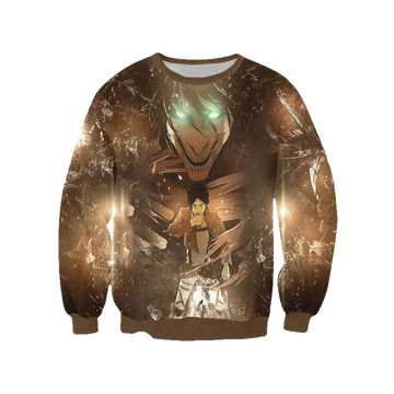 Attack On Titan Sweater ? Eren Yeager Transforming Into Full Titan 3D Printed Sweater ? Usalast