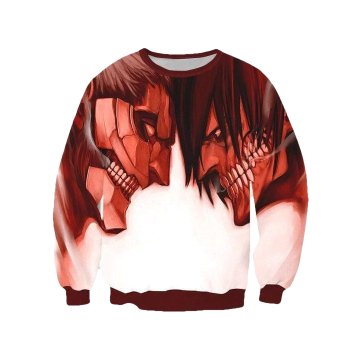 Attack On Titan Sweater ? Armored Titan Versus Eren Yeager Titan 3D Printed Sweater ? Usalast