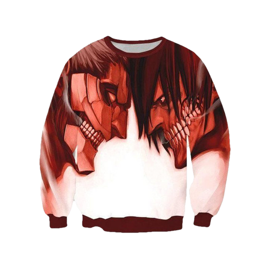 Attack On Titan Sweater ? Armored Titan Versus Eren Yeager Titan 3D Printed Sweater ? Usalast
