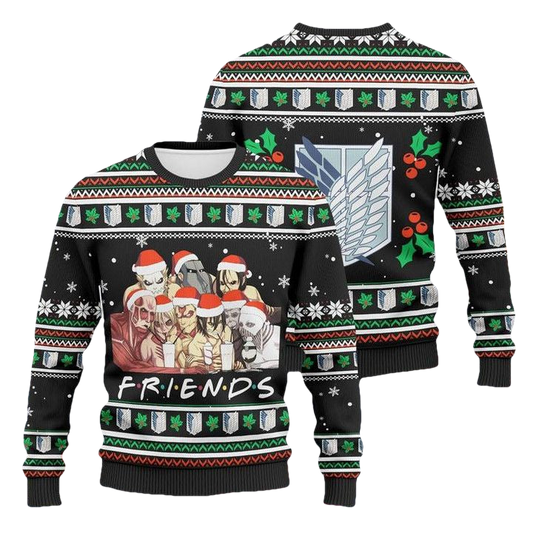 Attack On Titan Friend Unisex Wool Sweater Christmas Gift ? Usalast