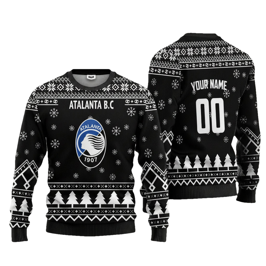 Atalanta B.C Personalized Ugly Christmas Sweater Black Version ? Usalast