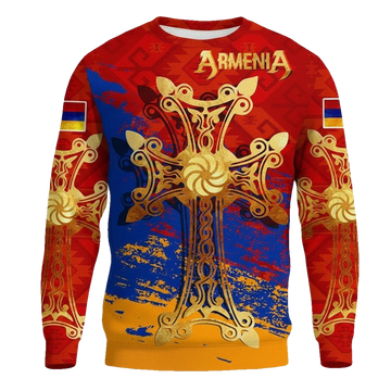 Armenia Khachkar Armenian Cross Special Sweater Knitted Long-Sleeved Sweater A7 ? Usalast