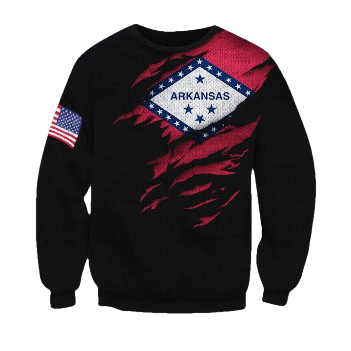 Arkansas Flag And American Flag Logo Sweater Arkansas State Flag Xmas Gift For Boyfriend ? Usalast