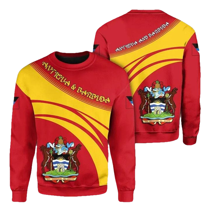 Antigua And Barbuda Coat Of Arms Sweater Cricket Style J5W ? Usalast