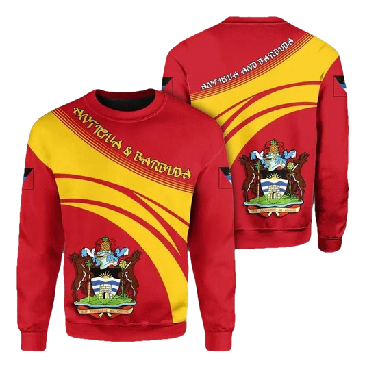 Antigua And Barbuda Coat Of Arms Sweater Cricket Style J5W ? Usalast