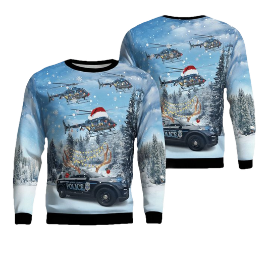 Anne Arundel County Maryland Anne Arundel County Police Department Car And Bell 407 Helicopter Sweater 3D ? Usalast
