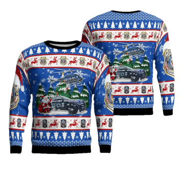 Anne Arundel County Maryland Anne Arundel County Police Department Car And Bell 407 Helicopter Christmas Sweater 3D ? Usalast
